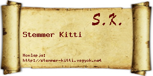 Stemmer Kitti névjegykártya